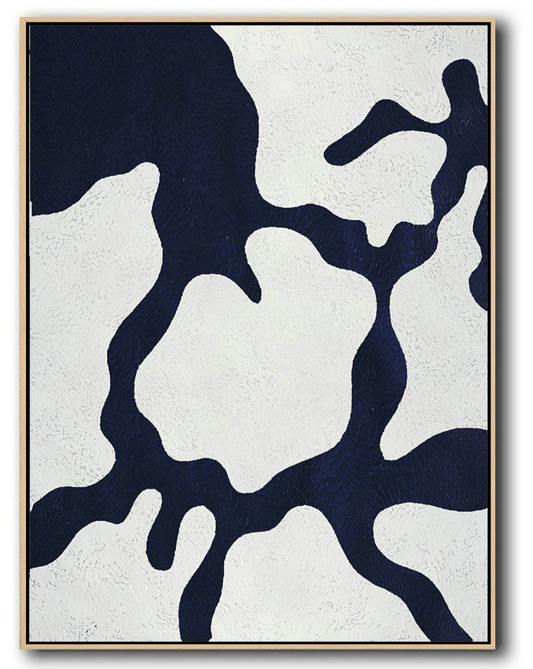 Huge Abstract Painting On Canvas,Buy Hand Painted Navy Blue Abstract Painting Online,Huge Abstract Canvas Art